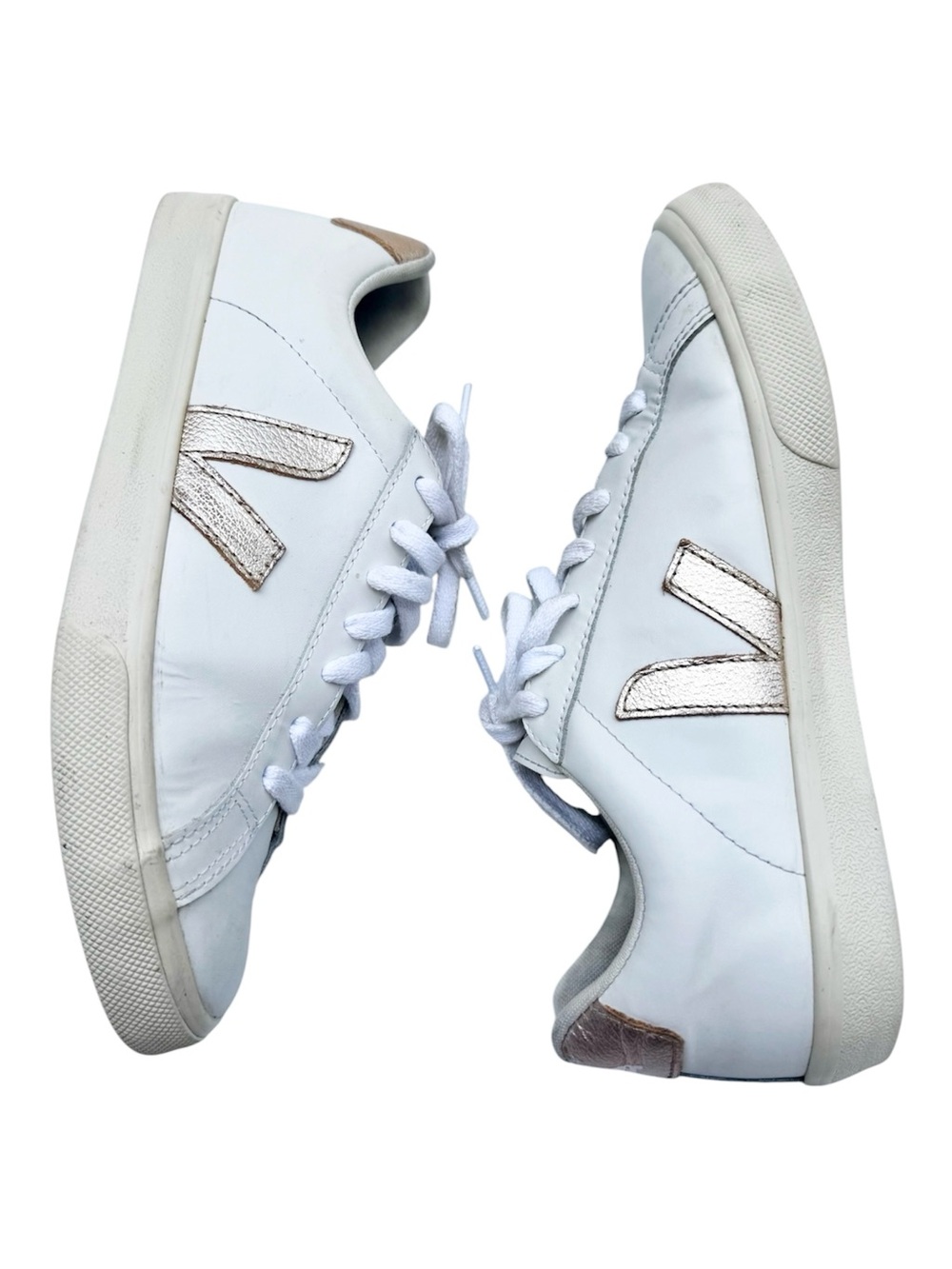 VEJA Women’s Esplar Leather White Platine Sneakers Sz 8